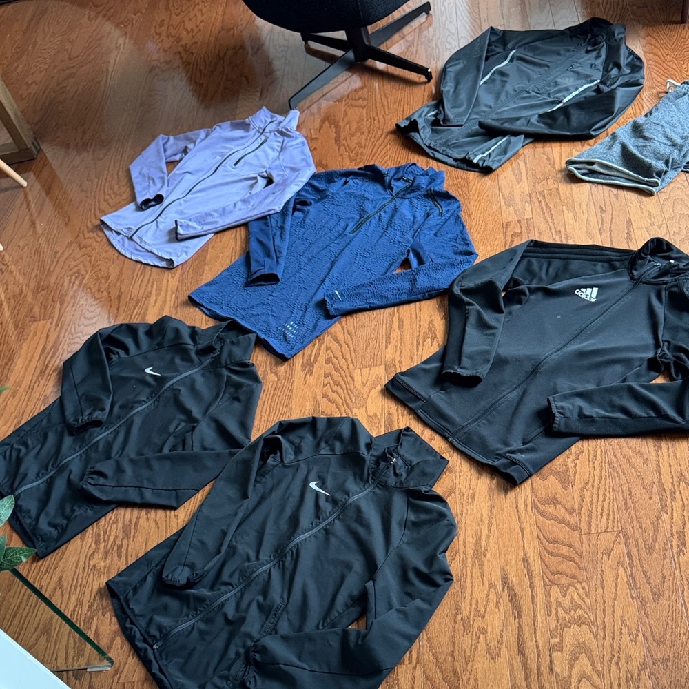 3 Nike Running Jackets XS 1 H&M XS Running Jacket 2 Adidas Running Jackets S&XS